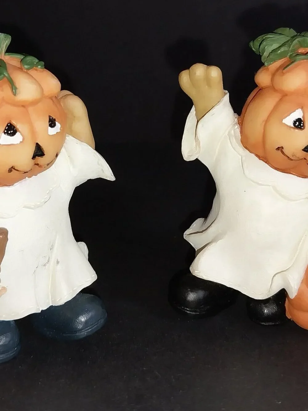 Halloween Pumpkin Head Ghost Figures Set of 2